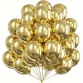 Pikkukuva 1 / 2: 100 kpl metallisia lateksipalloja, kultaa, ISOJA, 30 cm, kromia, syntymäpäivä