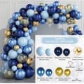 Miniatyrbillede 2 af 3: Ballongirlande marineblå blå guld sæt 133 stk. ballonbånd