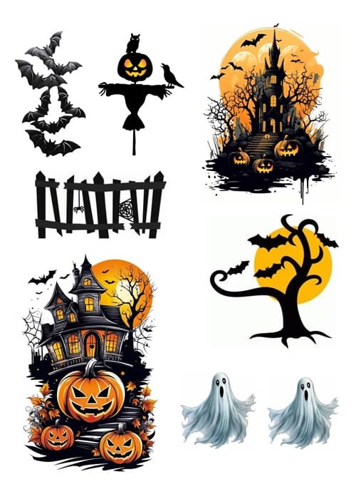 Waferdekorationer för HALLOWEEN-tårta wafer för tårta A4