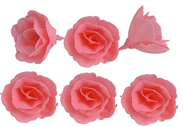 Ätbar ros till kinesisk kaka liten rosa 6 st