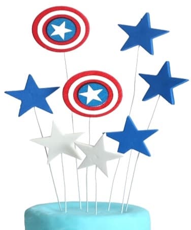 Tårtdekorationer set CAPTAIN AMERICA topper