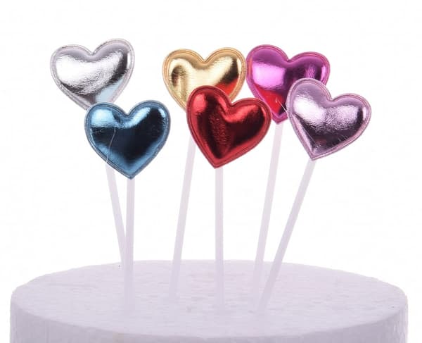 HJERTER MIX GLITTER toppers 6 stk. topper