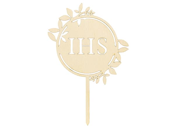 Trätårtdekoration IHS 23 cm