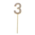 Miniatyrbild 1 av 4: Tårtdekoration med ZIRCONS GOLDEN-nummer "3"