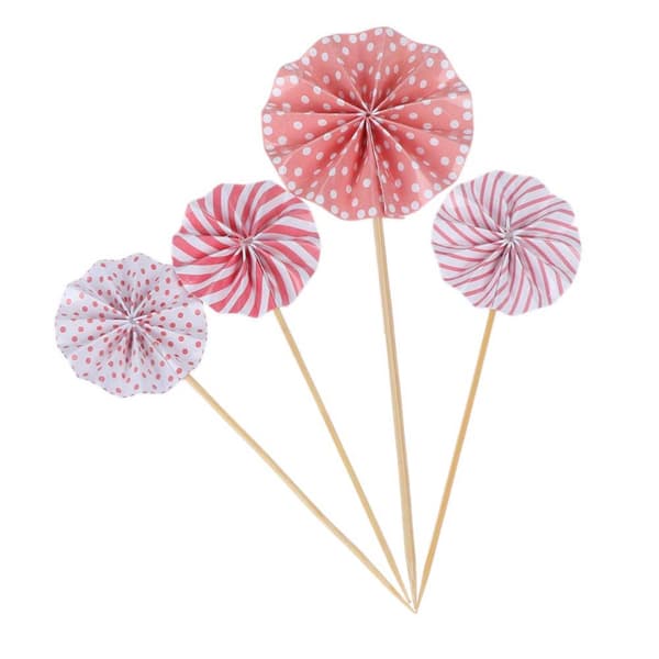 Kagetopper Cotillions PINK 4 stk. topper