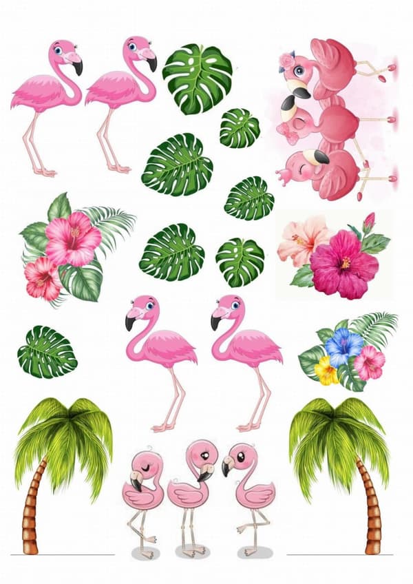 Kagevaffel A4 FLAMINGO TROPIKER PALMER