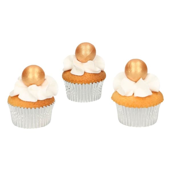 Chokoladekugler til pynt GULD 2 cm/8 stk