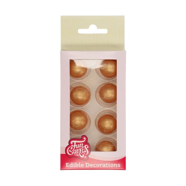 Chokoladekugler til pynt GULD 2 cm/8 stk