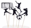 Miniatyrbillede 1 af 3: Kagetopper til dekoration FODBOLD sæt med 6