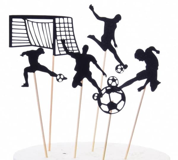 Kagetopper til dekoration FODBOLD sæt med 6