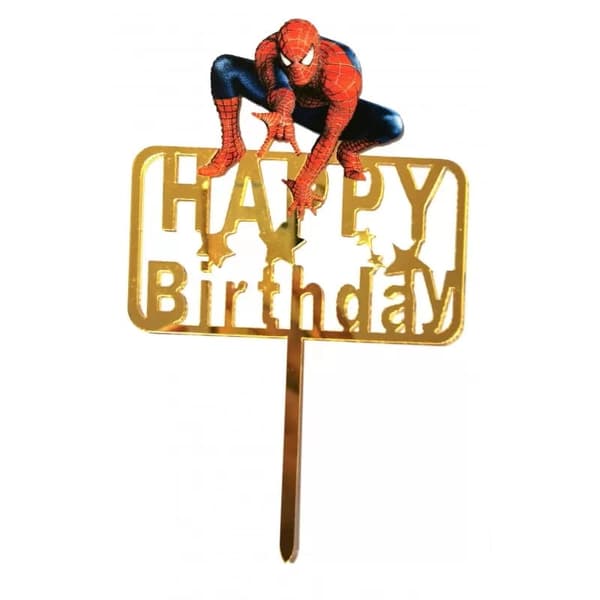 Akryl Topper Tillykke med fødselsdagen SPIDER-MAN
