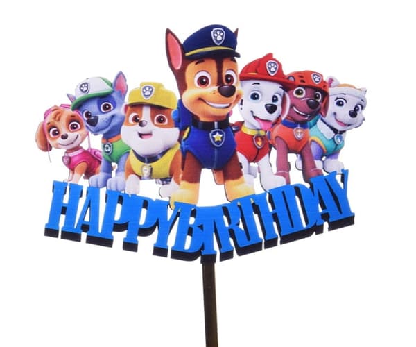 Grattis på födelsedagen Paw Patrol akryl topp