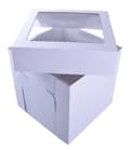 Miniatyrbillede 3 af 3: Kageæske 30x30x15cm HØJ hvid med vindue STRONG 3W