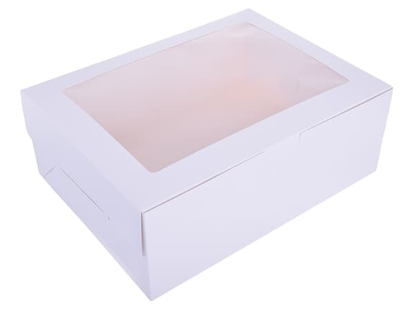 Kakkulaatikko 40x30x15cm valkoinen ikkunalla