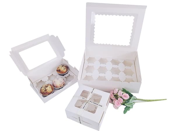 Ask för 12 muffins 32,5x25x9cm med fönster och insats 10 st