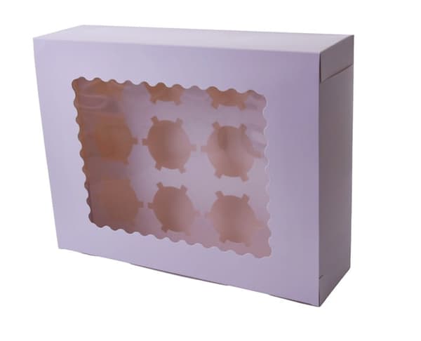 Ask för 12 muffins 32,5x25x9cm med fönster och insats 10 st