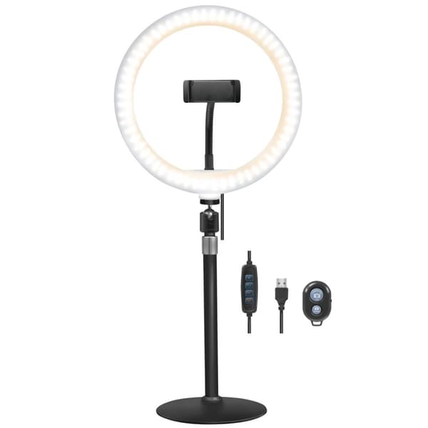 LogiLink Ringlys for smarttelefon Ø25 cm m bordstativ