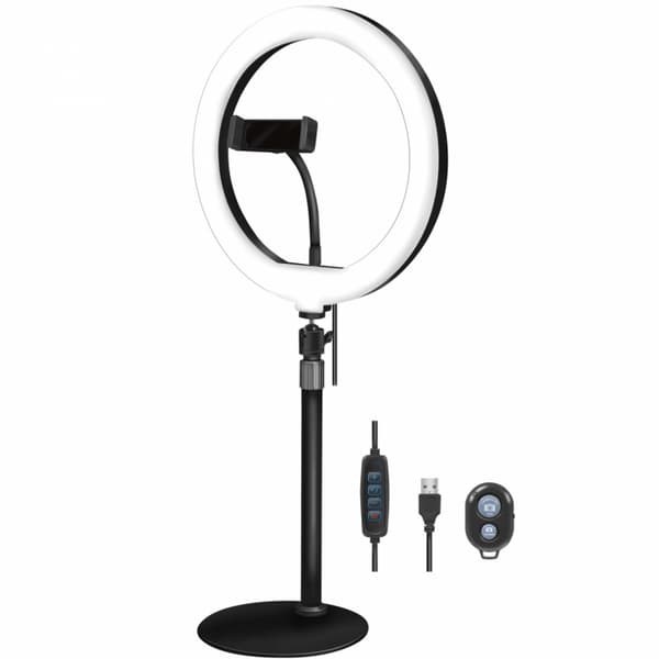 LogiLink Ringlys for smarttelefon Ø25 cm m bordstativ