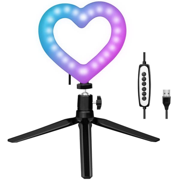 LogiLink Ring light Hjärtform RGB med bordsstativ