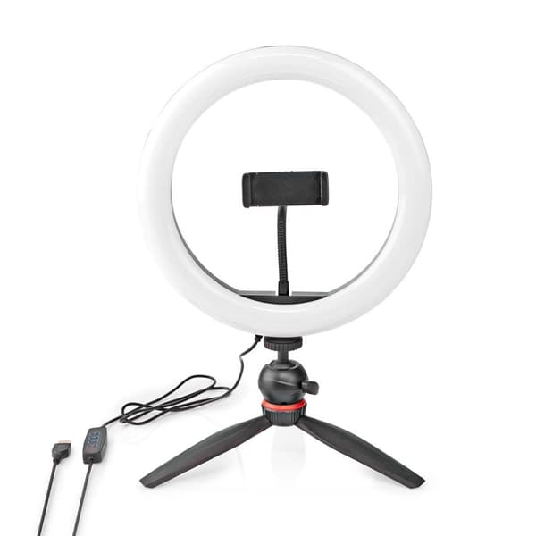 Nedis Ringlys | 10 inch | 120 LED's | 2700 - 6700 K | Stativ | Sort