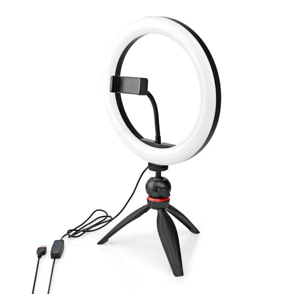 Nedis Ringlys | 10 inch | 120 LED's | 2700 - 6700 K | Stativ | Sort