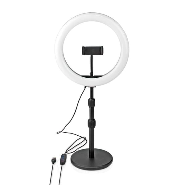 Nedis Ringlys | 10 inch | 120 LED's | 2700 - 6700 K | Skrivebord | Sort