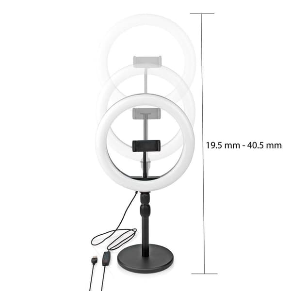 Nedis Ringlys | 10 inch | 120 LED's | 2700 - 6700 K | Skrivebord | Sort