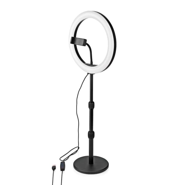 Nedis Ringlys | 10 inch | 120 LED's | 2700 - 6700 K | Skrivebord | Sort