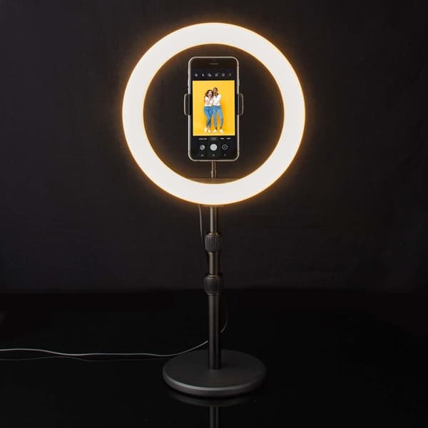 Nedis Ringlys | 10 inch | 120 LED's | 2700 - 6700 K | Skrivebord | Sort
