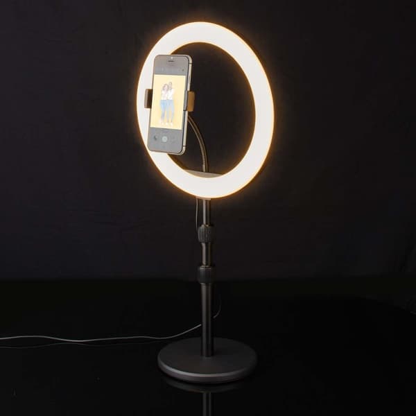 Nedis Ringlys | 10 inch | 120 LED's | 2700 - 6700 K | Skrivebord | Sort