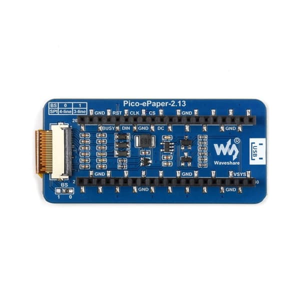 2,13"" E-Paper E-Ink Display til Raspberry Pi Pico 212×104 Rød/Sort/Hvid SPI