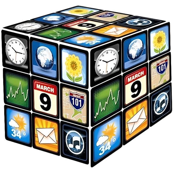 Pusselkub med smartphoneikoner - Rubiks kub - EUROWEB - 27 bitar - 25 min