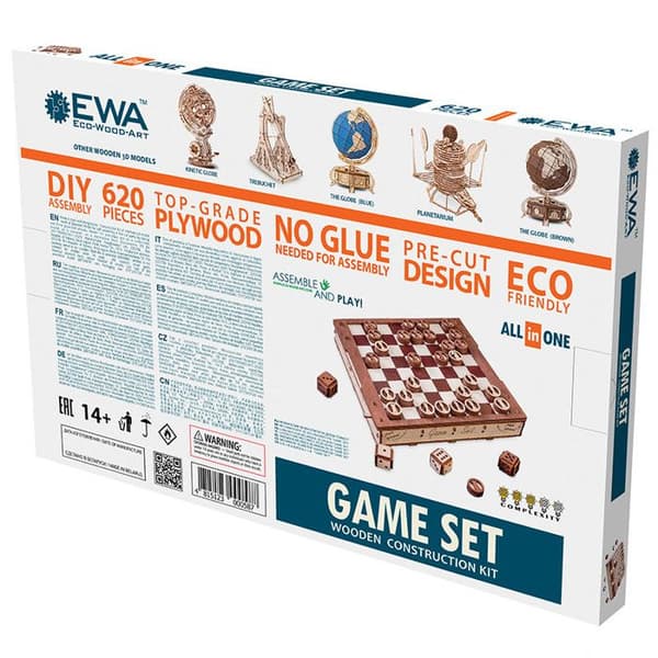 Byggspel - EWA ECO-WOOD-ART - Speluppsättning - 3D mekaniskt pussel - Blandat - Naturligt trä - Inomhus