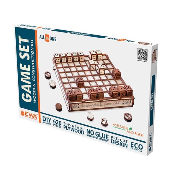Byggspel - EWA ECO-WOOD-ART - Speluppsättning - 3D mekaniskt pussel - Blandat - Naturligt trä - Inomhus