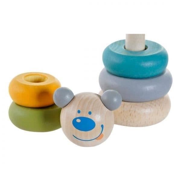 Stapelpyramider - Montessori - Set med 2 - Trä - 14x5,5x5,5 cm - 3 år och uppåt