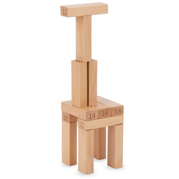 Mamabrum, arcade-peli puussa Tower Numbers,Puupalikat, noppa, mukaansatempaava, tukee puheaistin oppimista, yli 3-vuotiaille lapsille