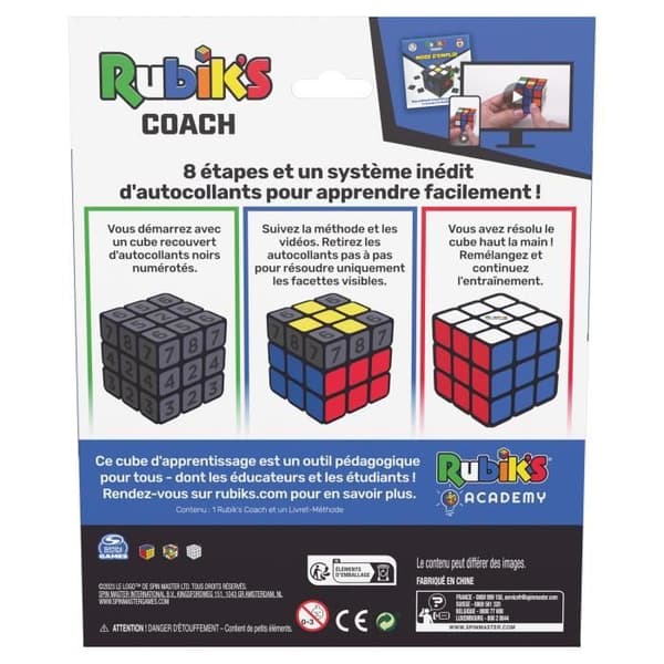 Rubik's Cube 3x3 förenklad metod - RUBIK'S - Coach - Utbildning - Flerfärgad - 2 års garanti
