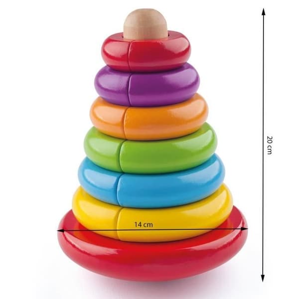 Stapelbara magnetiska pyramidringar Montessori - PAM - Pedagogisk leksak - Blandat - 18 månader