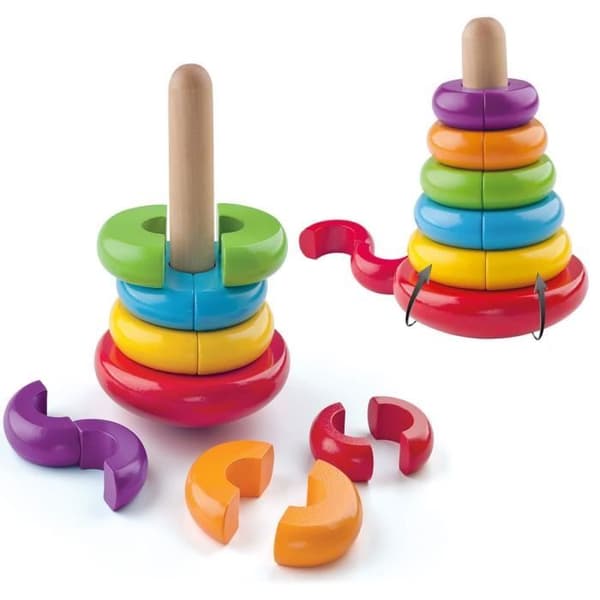 Stapelbara magnetiska pyramidringar Montessori - PAM - Pedagogisk leksak - Blandat - 18 månader