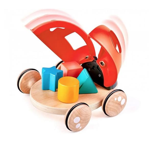 Nyckelpiga att dra formsorterare - Hape - SHAPE SORTER LADYBUG - Formlåda - Draleksak