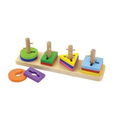 Skicklighetsspel i trä - EVEIL MONTESSORI - Smart stapling - 12 träbitar - Blandat - Från 12 månader