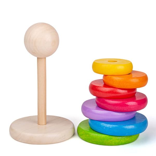 Bigjigs Toys My First Wooden Rainbow Stacker - Staplingsringar