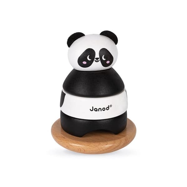Utvecklingsleksak i trä - Janod - Culbuto Panda - Svart - Blandad - Från 12 månader