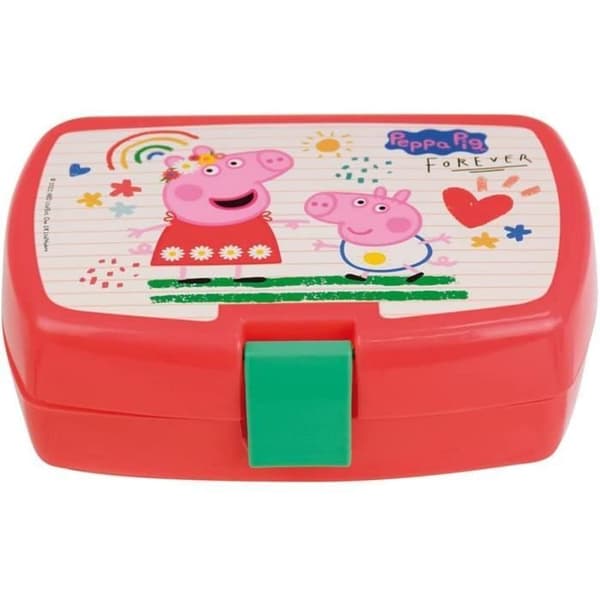 Barnsnacklåda - JEMINI - Jemini Peppa Pig - Röd - H.6.5 x L.17 x D.13.5 CM - Återanvändbar servis