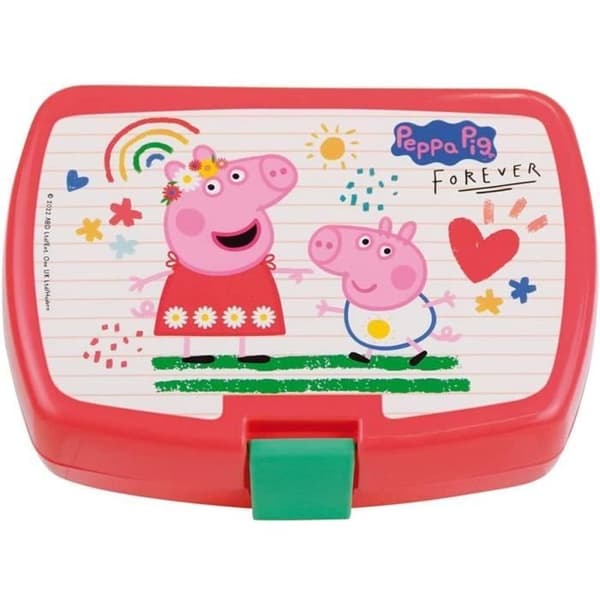 Barnsnacklåda - JEMINI - Jemini Peppa Pig - Röd - H.6.5 x L.17 x D.13.5 CM - Återanvändbar servis