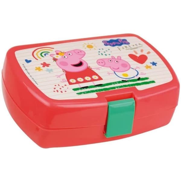 Barnsnacklåda - JEMINI - Jemini Peppa Pig - Röd - H.6.5 x L.17 x D.13.5 CM - Återanvändbar servis
