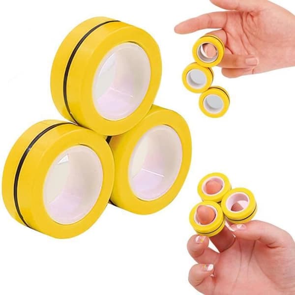 Fingerspel - SHOP-STORY - Rolling Fingers Gul - Anti-stress - Flerfärgad - Set med 3