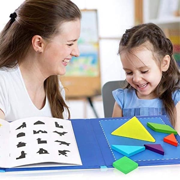 Tangram KX5PI magnetiskt pusselspel för vuxna - 7 bitar - Flerfärgad