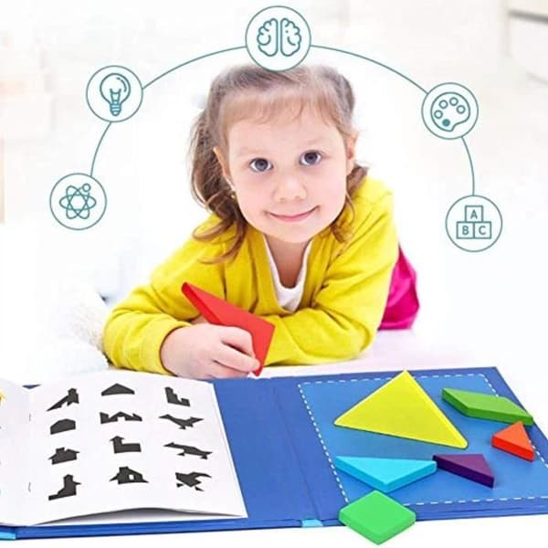 Tangram KX5PI magnetiskt pusselspel för vuxna - 7 bitar - Flerfärgad