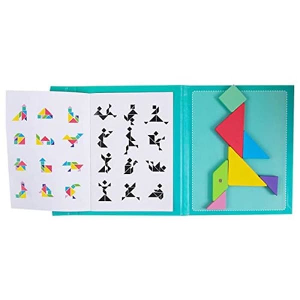 Pedagogisk leksak - TANGRAM - RNWHI 96 magnetiska pussel - Svart - Blandat - 96 bitar